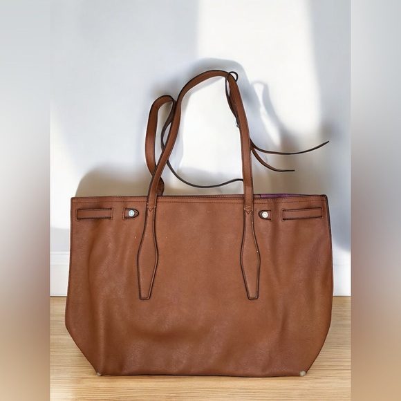 Opaque Clip Japanese handbag shoulder vegan leather brown fall autumn kawaii - Picture 1 of 8